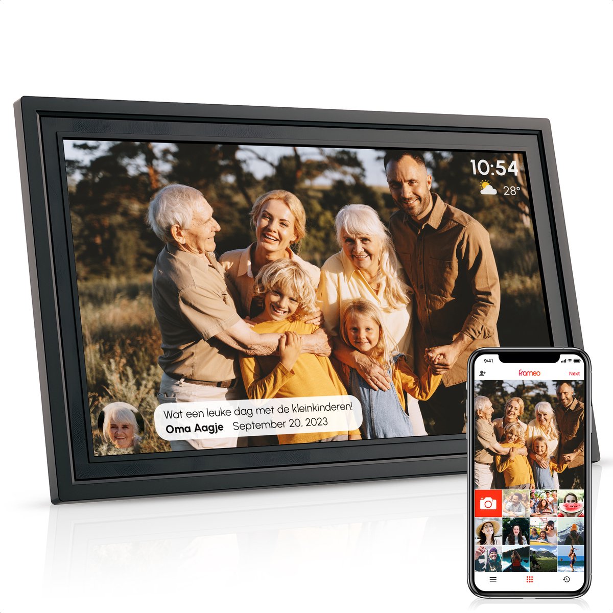 Digitale Fotolijst 15.6 inch - XL - FULL HD - Frameo App - - Digitale - €139,95