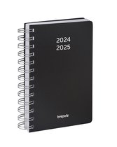 Brepols agenda 2024-2025 - POLYPROP - PP - Dagoverzicht - Zwart - 11.5 x 16.9 cm