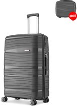 SKYCASES Handbagage Koffer + Gratis Pouch - Cijferslot - 35x21x54 cm - 40L - Antraciet
