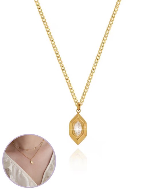 Semyco® Ketting Dames Goudkleurig - Halsketting met Hanger verguld 18 Karaat Goud - Moederdag Cadeau voor Vrouw - Kaya