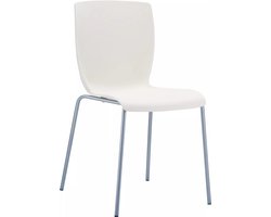 In And OutdoorMatch Trendy stoel crème Maxime - Met rugleuning - Woon- of beursstand - Zithoogte 41 cm