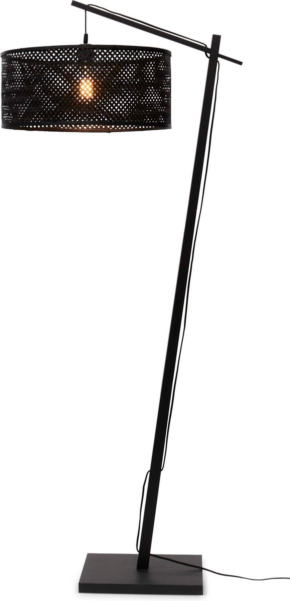 GOOD&MOJO Vloerlamp Java - Bamboe Zwart - 75x50x176cm - - Staande lamp voor Woonkamer - Slaapkamer