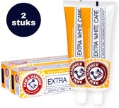 2 Tubes Arm & Hammer - Whitening - Tandpasta - Extra White - 125 gram - Baking Soda - Witte Tanden - Wittere Tanden - Tandpasta Whitening - Voordeelverpakking
