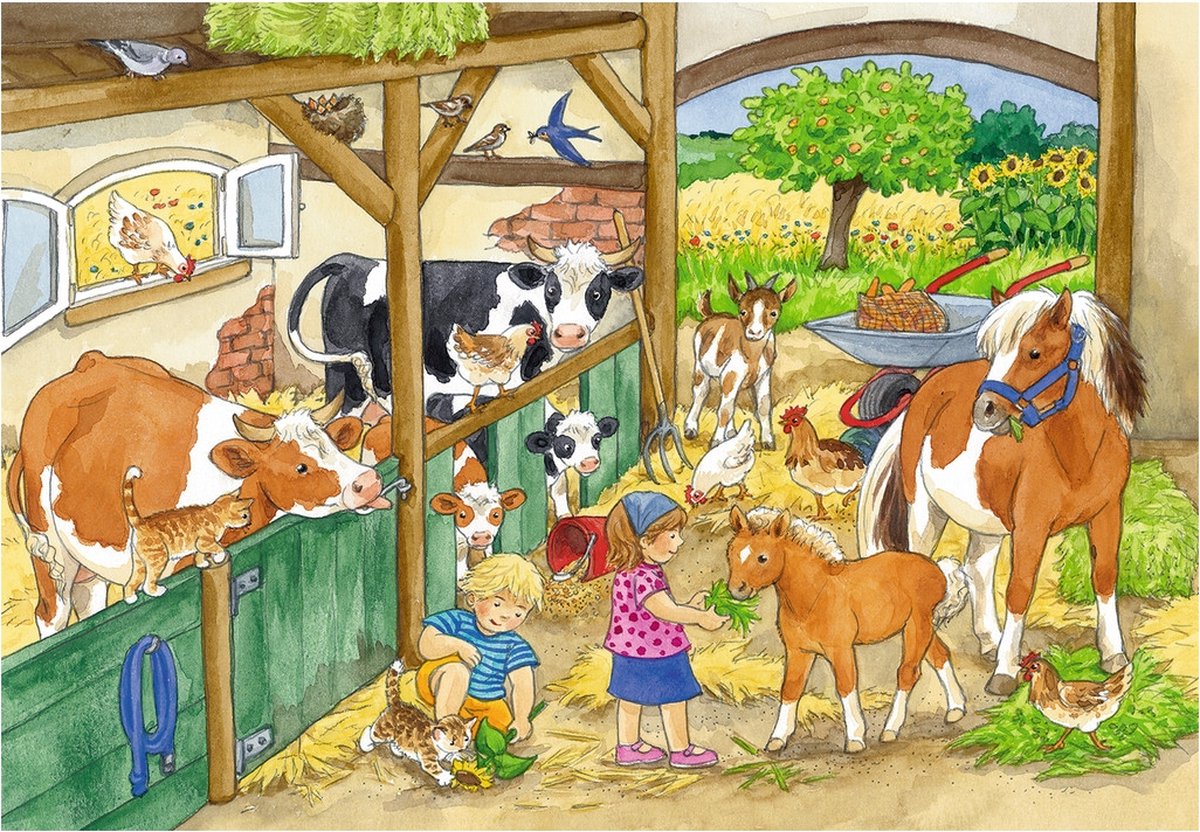 Ravensburger puzzel Vrolijk boerderijleven- 2x24 stukjes - kinderpuzzel — afbeelding 6