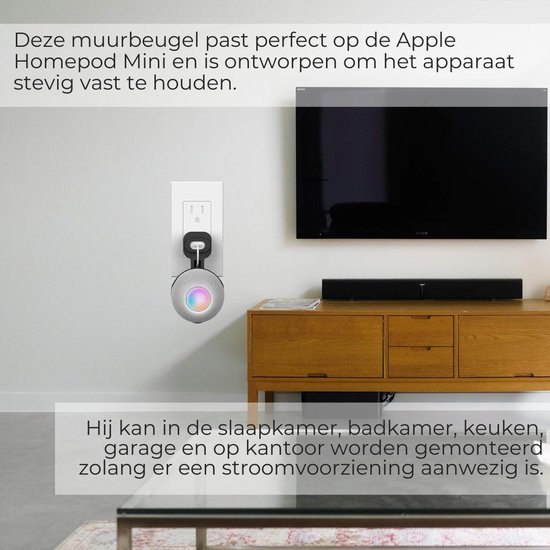 ALLGoods. Homepod Houder - Luxe Houder - Muurbeugel - voor een Betere Geluidservaring - Speaker Stand - Perfect Kabelbeheer - Zwart van ALLGoods — afbeelding 5