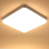 Delaveek-Vierkante Triple Proof LED Plafondlamp - Wit - 32W - Warm wit 3000K - Dia 25cm-IP54