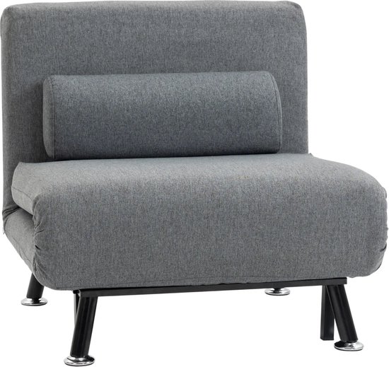 LBB Sleeping chair - Lit simple ou fauteuil-lit escamotable - Canapé-lit - Lit pliant très confortable - Grijs