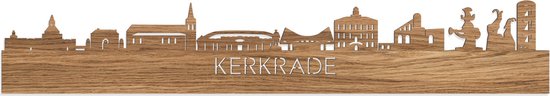 Skyline Kerkrade Eikenhout - 120 cm - Woondecoratie - Wanddecoratie - Meer steden beschikbaar - Woonkamer idee - City Art - Steden kunst - Cadeau voor hem - Cadeau voor haar - Jubileum - Trouwerij - WoodWideCities