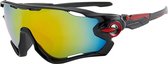 Fietsbril Met Hoes | Sportbril | Racefiets | Mountainbike | MTB | Sport Fiets Bril| Zonnebril | UV Bescherming | Zwart/Rood