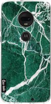 Casetastic Motorola Moto G7 / Moto G7 Plus Hoesje - Softcover Hoesje met Design - Dark Green Marble Print