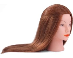 Hairdresser Oefenhoofd met Echte Haar Clips - TopDirect - Ongeveer 46 cm