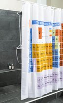 Douchegordijn Badgordijn; Waterdicht, Wasbaar Anti-Mould 100% Polyester Badgordijn voor Badkuip & Douchebak (Periodiek systeem)