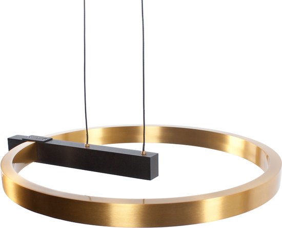 Eettafellamp rond bloomlux | 1 lichts | goud/zwart | kunststof / metaal | in hoogte verstelbaar tot 120 cm | Ø 40 cm | eetkamer / eettafel lamp | modern / sfeervol / chique design