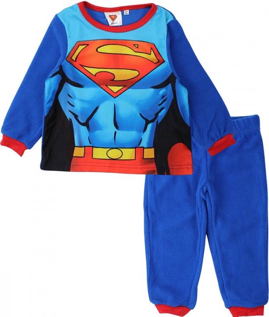 Superman fleece pyjama - pyjamaset - fleece - 8 jaar blauw