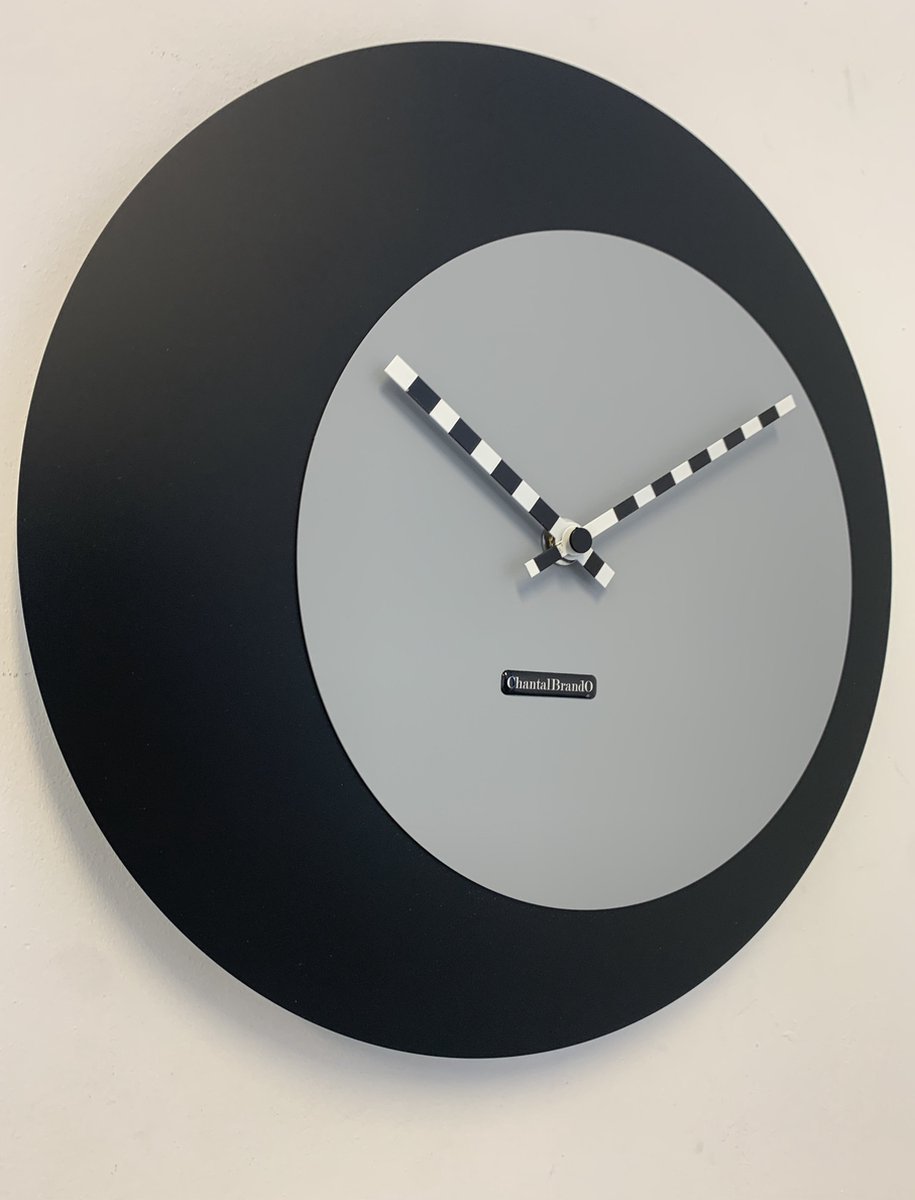 ChantalBrandO wandklok ECLIPS Zwart & Grijs Modern Design