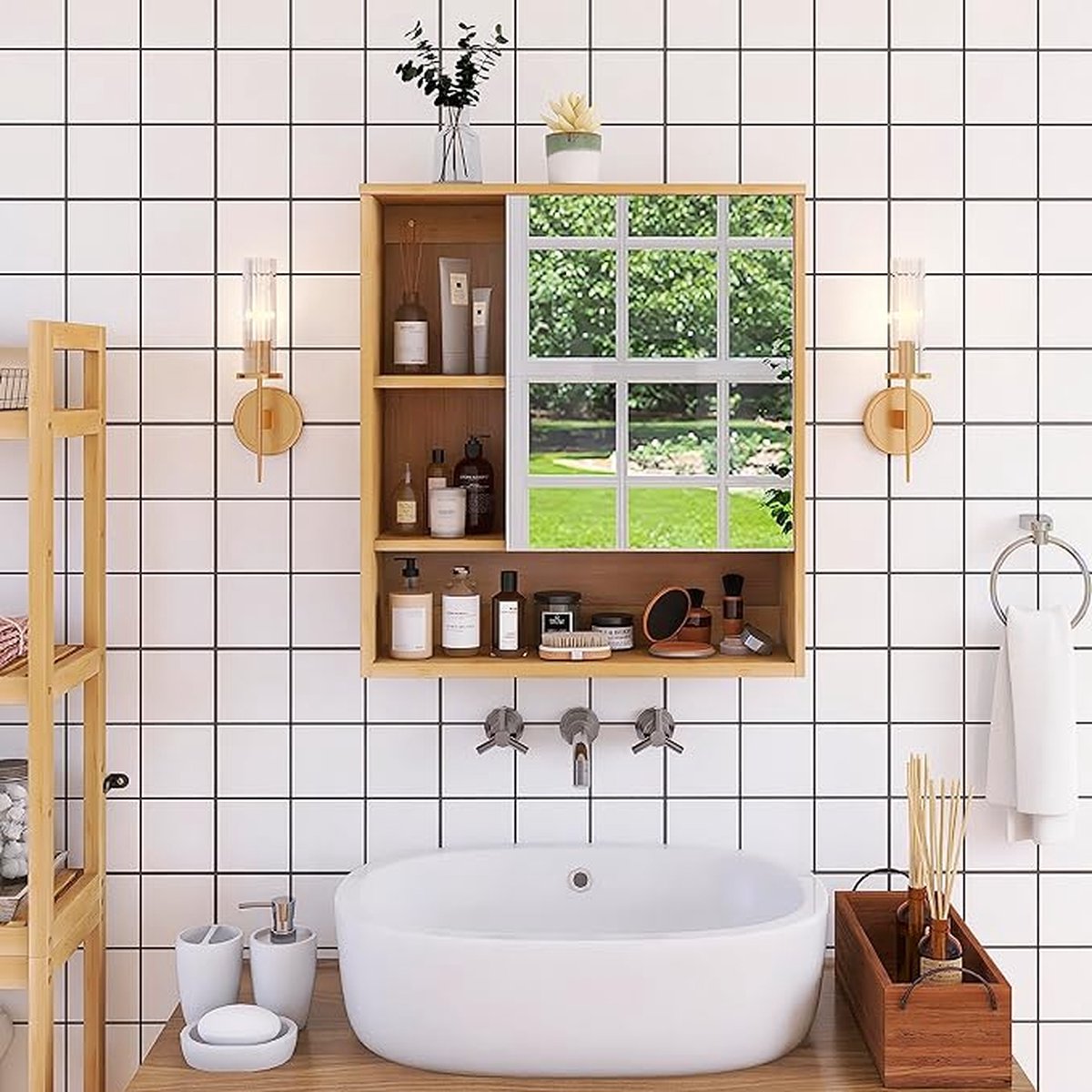 Badkamerspiegelkast - badkamer accessoires - Hotel Kwaliteit Gift Set Luxe Bad Accessoire 16D x 55.4W x 61.2H centimetres