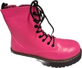 ENKELBOOTS-FUCHSIA-IMITATIELEER-VETERS-ZIPPER-SIZE 38