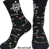 SilverAndCoco® - Best Dad Ever / Gekke Vrolijke Foute Happy Vaderdag Sokken Kleding / Leuke Grappige Dikke Warme Heren Socks / Verjaardag Geschenk accessoires Sok Outfit Katoen / Mannen Cadeau met Tekst - Best Dad Ever