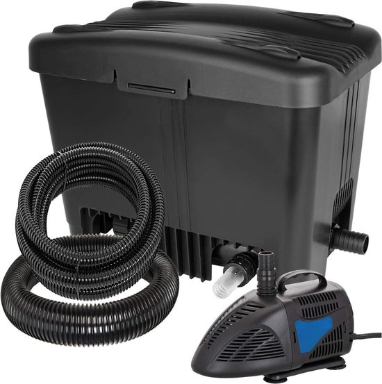 Vijverfilter – Vijverfilter Complete Set – Vijver Filter tot 10.000 Liter – Filterpomp Met Nat- en Droogtechnologie – Stromingspomp Met Verschillende Efficiëntieniveaus- Algenbestrijding