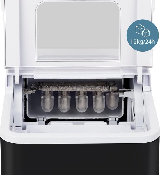 Ijsblokjesmachine - Produceert 12kg Ijsblokjes per Dag, 2.2L Watertank, Zwart van Merkloos — afbeelding 5