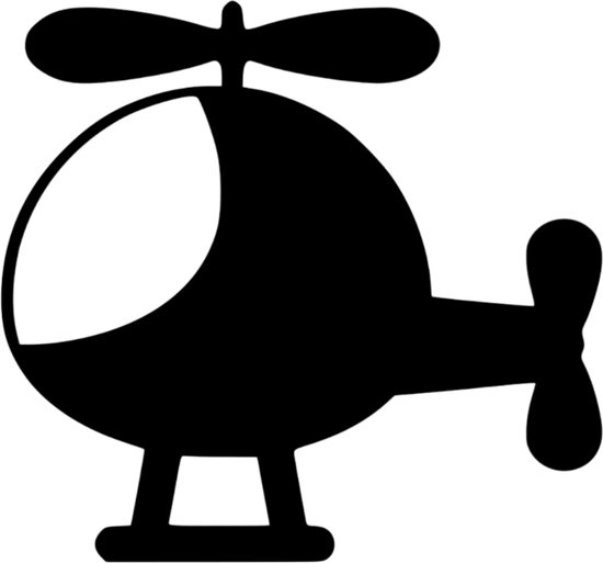 Djemzy - muurdecoratie woonkamer - slaapkamer - Kinderkamer - wanddecoratie - hout - zwart - voertuig - Speelgoed helicopter - MDF 6 mm