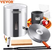 Bol.com Vevor - metaal smeltoven - Smeltkroes - Smeed oven - Roestvrij staal - 1482 graden Celcius aanbieding