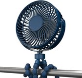 Mini Ventilator - Hand Ventilator - Draagbare Ventilator - Kinderwagen ventilator - Multifunctioneel - Opvouwbaar - Deep Blue