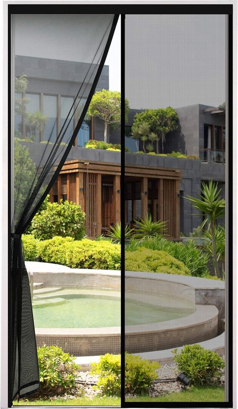 Risareyi Magnetic Screen Door - Self-Closing, Black Polyester Mesh, 24" X 62", Keeps Bugs Out