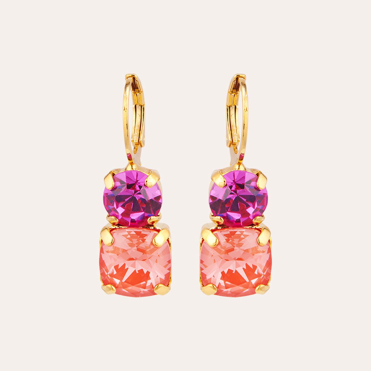 Le Rêve Amsterdam oorhangers met Swarovski kristallen - goldplated - oorbellen