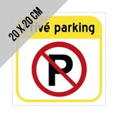 Pictogram/ bord | "Privé parking" | 20 x 20 cm | Dikte: 2 mm | Privaat parkeerplaats | Niet parkeren | Poort vrijhouden | Hier niet parkeren | Klanten | Geel | Nederland | 1 stuk