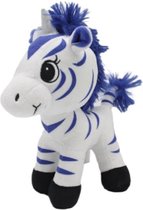 Zebra Eenhoorn Unicorn Blauw Dierentuin Pluche Knuffel 24 cm {Dierentuin/Boerderij | Speelgoed Dieren Knuffeldier Knuffelbeest voor kinderen jongens meisjes | Animal Plush Toy}