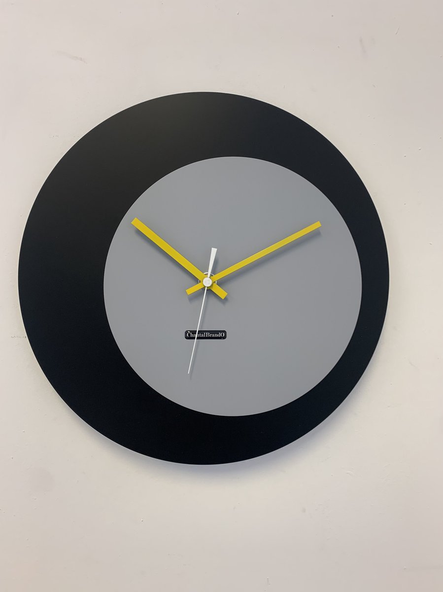 ChantalBrandO wandklok ECLIPS Zwart & Grijs Modern Design