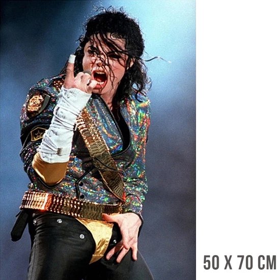 Allernieuwste® Toile Peinture Michael Jackson King of Pop - Singer Songwriter Dancer - Couleur - 50 x 70 cm