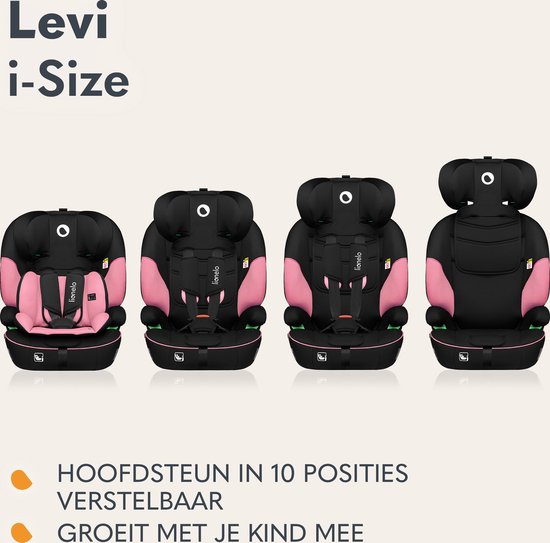 Lionelo Levi - i-Size Autostoeltje - Groep 1-2-3 - 5-punts gordel - 76-150cm 9-36kg - Memory Foam - Versterkte hoofdsteun van LIONELO — afbeelding 2