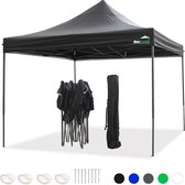 MaxxGarden Easy-up Partytent - 3x3m - Standaard - Waterdicht - Opvouwbaar - Inclusief draagtas - Zwart