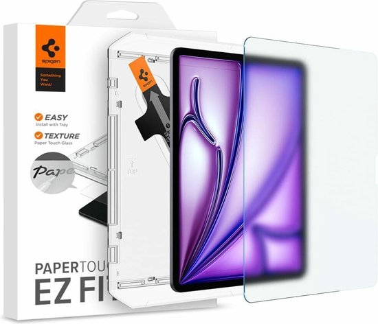 Spigen Paper Touch Apple iPad Air 13 (2024) Protecteur d'écran avec cadre de montage