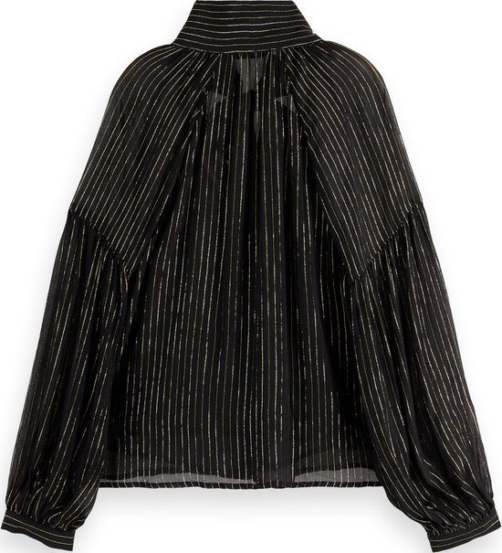Scotch & Soda LUREX TOP WITH BOW NECK Dames Blouse - Maat 38