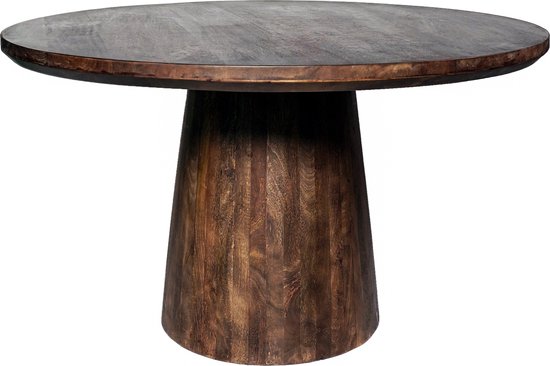 Adam wonen Fiki eettafel rond brown walnut