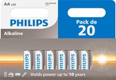 Piles Philips AA LR6 (20 pièces)