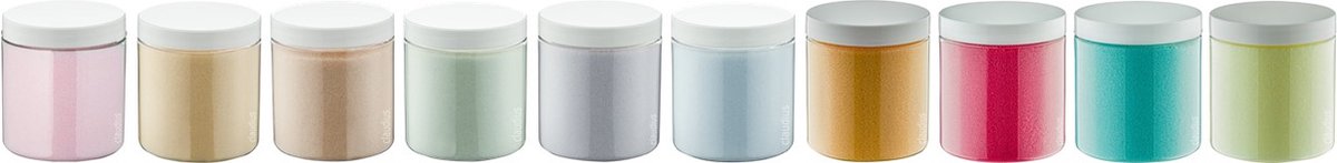 Goedkoopste Scrubzout - 300 gram - set van 10 verschillende geuren - Witte Deksel - Rozen, Vanille, Amandel, Eucalyptus, Lavendel, Opium, Appel-Kaneel, Fruity Melon, Hamam en Zen Moment - Hydraterende Lichaamsscrub - Cadeau