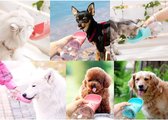 waterfles voor honden en honden, 350 ml, BPA-drinkfles met hondenfluitje en hondentrainer, roze