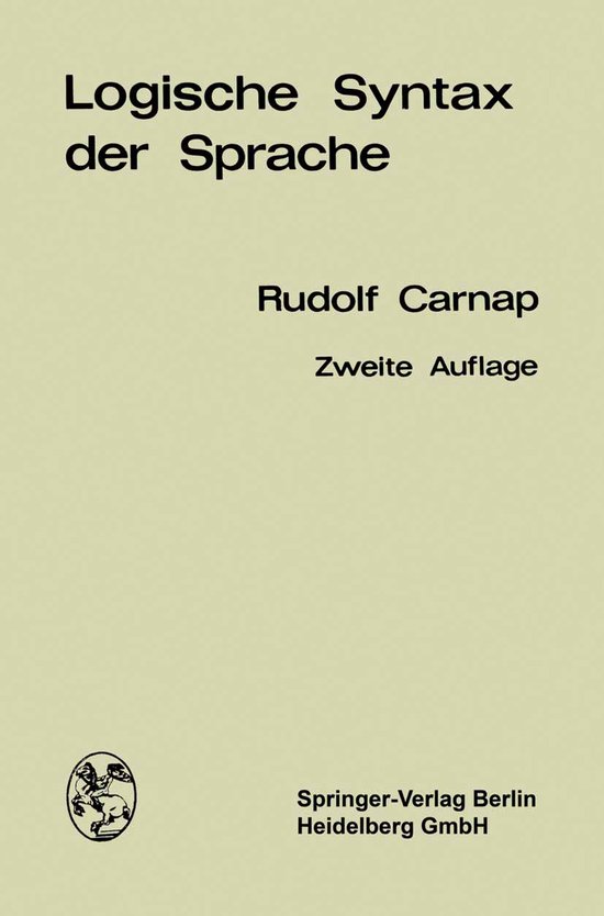 Logische Syntax Der Sprache - cover