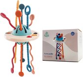 Little Turtle - Funny Puller - UFO - trekspeelgoed - Baby - Peuter - Montessori - Reisspeelgoed - Bijtring - Sensorisch speelgoed