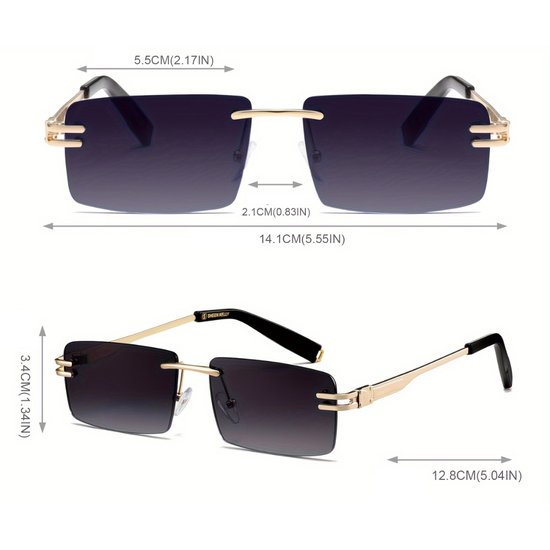 Livano Zonnebril Voor Dames & Heren - Zonnenbrillen - Zonnenbril - Sun Glasses - Sunglasses - Techno Bril - Rave & Festival - Premium Quality - Grijs/Blauw van Livano — afbeelding 3