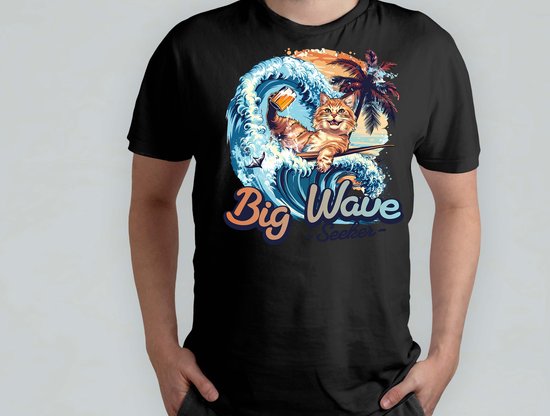 Big Wave Seeker - T Shirt - Cats - Gift - Cadeau - CatLovers - Meow - KittyLove - Katten - Kattenliefhebbers - Katjesliefde - Prrrfect