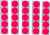 25 Kleine Mat Fluor Heftig Fel Roze Ronde Stickers Sluitstickers - Beschrijfbaar - Doorsnede 2,5 cm