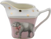 Yvonne Ellen London - melkkannetje olifant - roze kannetje met grijze olifant - 300ml