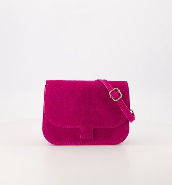 Crossbody -tas -Fuchsia- suède