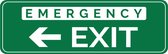 5x 200x75mm | Exit sticker emergency left sticker | Nooduitgang links