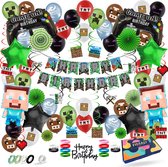 Fissaly 81 Stuks Pixel Video Game Verjaardag Versiering – Thema Decoratie – Ballonnen, Slingers, Armbandjes & Accessoires